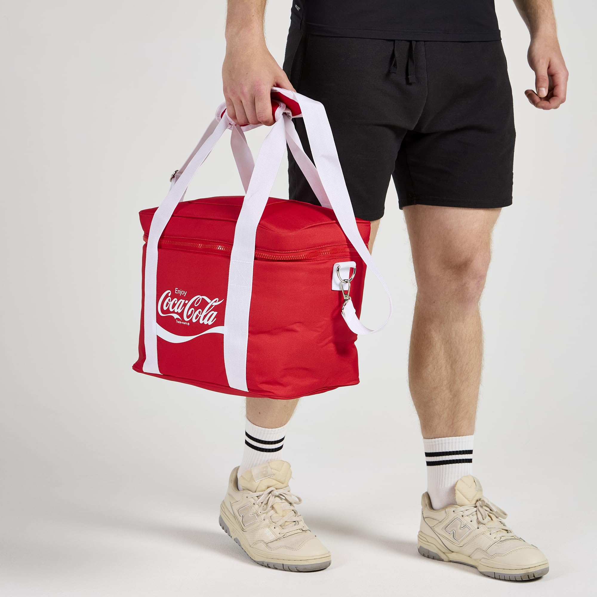 Borsa termica con licenza ufficiale Coca-Cola, 20 l, con tracolla rimovibile e maniglia per il trasporto (32 cm x 28 cm)