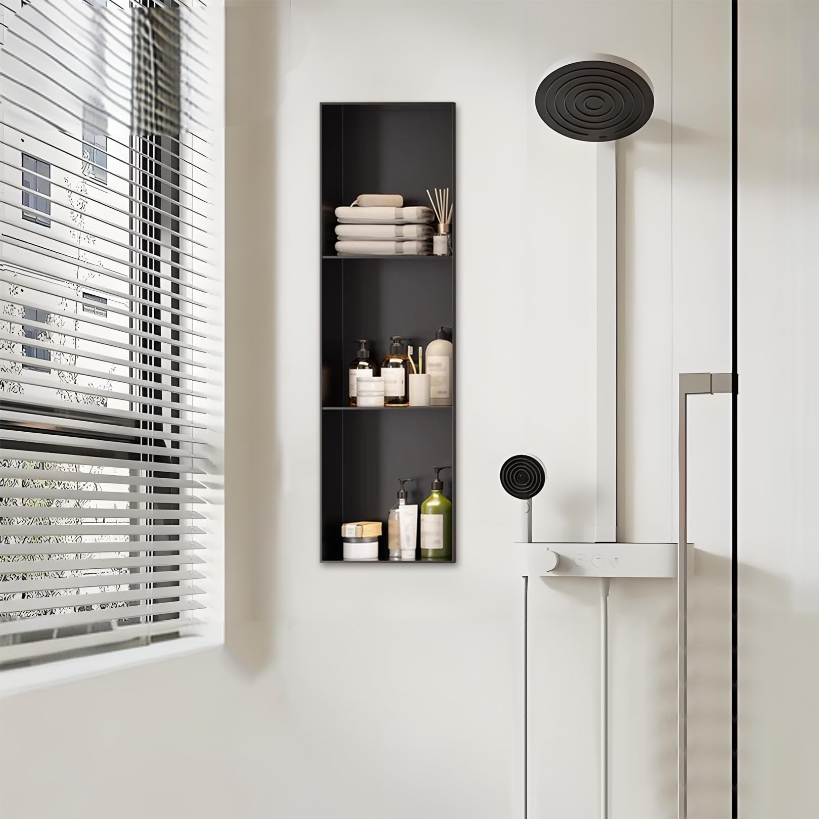 Étagère de douche design moderne en acier inoxydable haut de gamme pour salle d'eau
