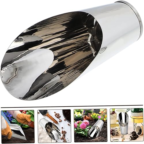 Miniatura 4 de Pala de cubo de acero inoxidable, cuchara de suelo para bonsái, cucharas de plástico para fertilizantes de jardín, cuchara de alimentación, cucharas