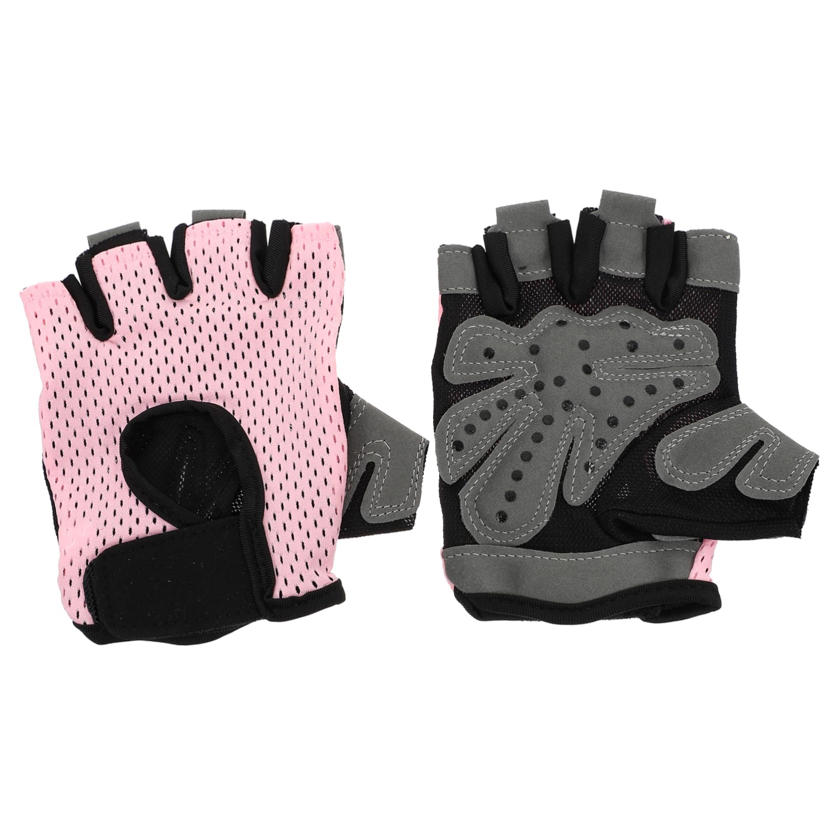 FRCOLOR 1Pair Breathable Half Finger Gloves for Outdoor Sports Shock Absorbing Nylon Bike Mittens Slip Fitness Gloves for Cycling Running and Mountaineering