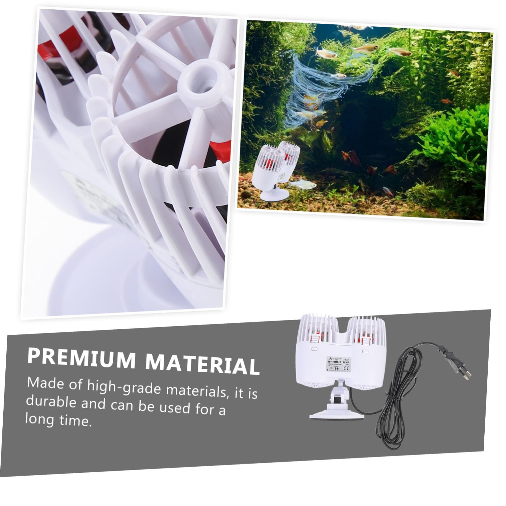 Kisangel Kleiner Wellenpumpe Aquarium Wellengenerator aus Kunststoff Leise für Kleine Aquarien mit Saugnapf und Schutzfilter für Fische Haustierbedarf