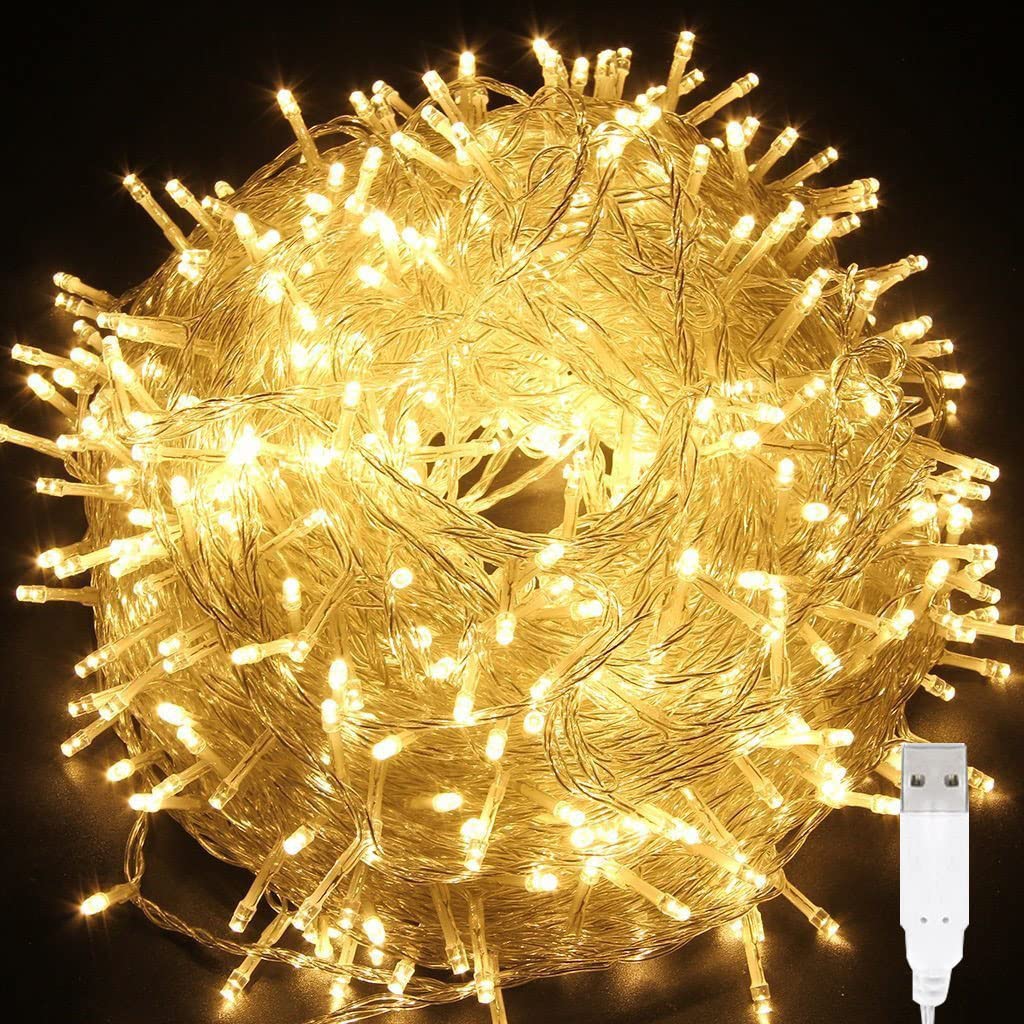 Lampki Choinkowe LED, 5m 50LED Lampki Choinkowe Lampki Choinkowe Zewnętrzne USB (Ciepły)