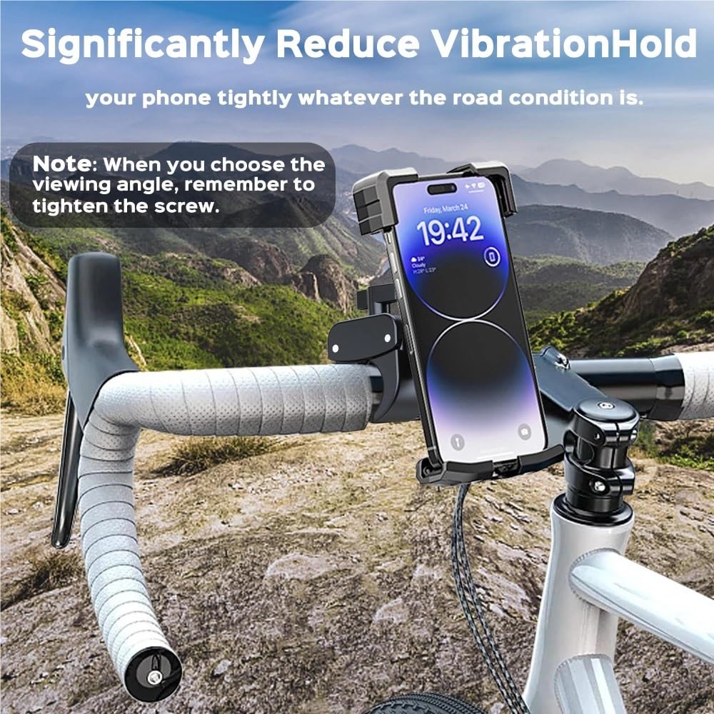 Supporto Telefono Per Moto Doppio Smorzatore Vibrazioni Aggiornamento Per Clip Per Manubrio Accessori Per Ciclismo Per Bici Cellulare