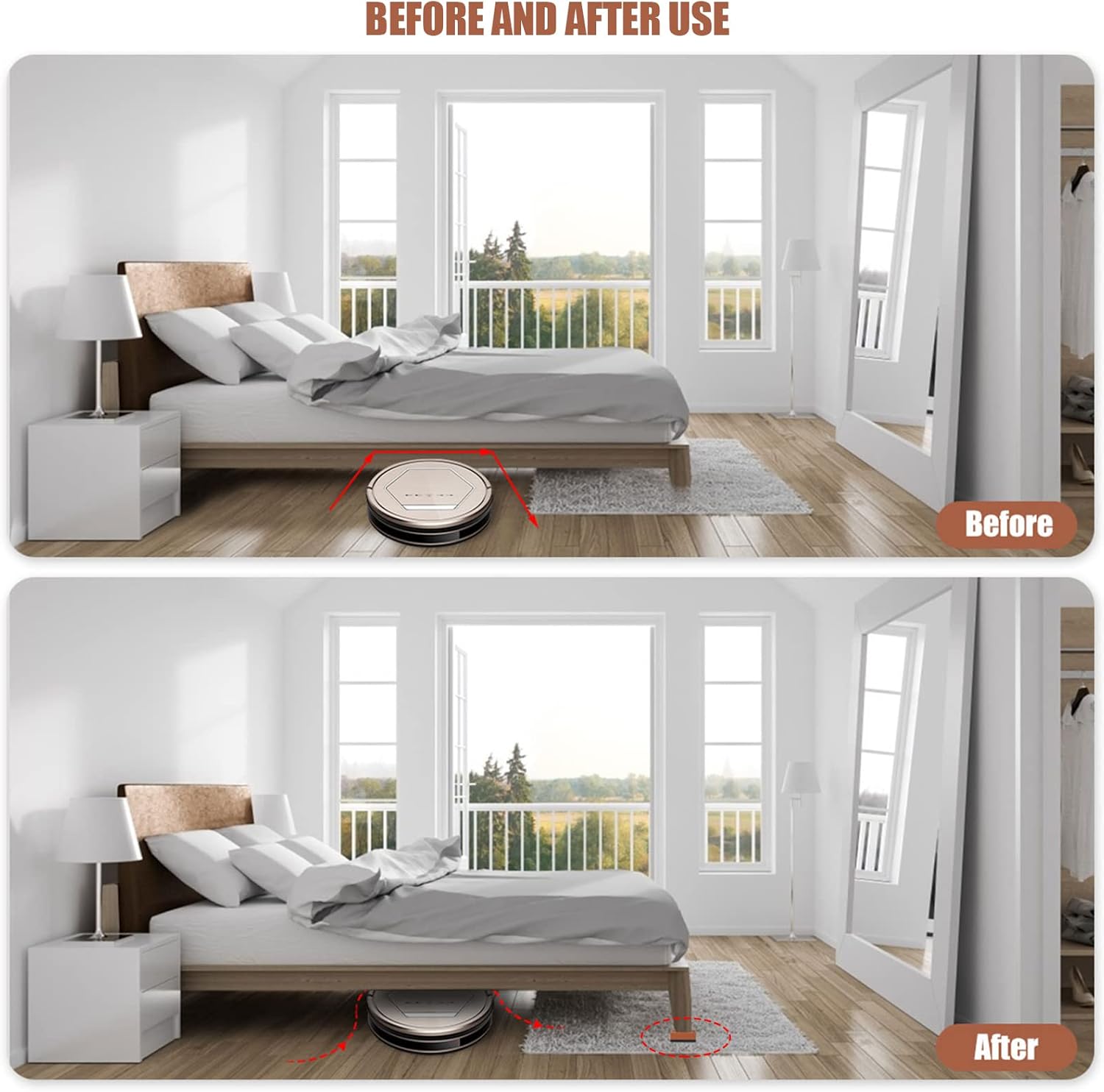 Set of 4 Furniture Risers, 4 cm Furniture Feet, Height Adjuster, Bed Riser, Table Riser, Furniture Booster Feet, Raisers for Washing Machine, Table, Sofa and Chair, Non-Slip (Black, Rectangular)