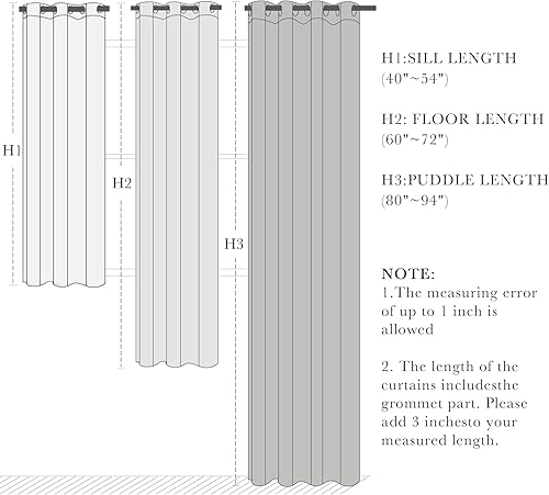 Miniatura 7 de PONY DANCE Paneles de cortina de 102 pulgadas de largo para puerta de patio, de techo a piso, tratamiento de ventana extra largo para puerta