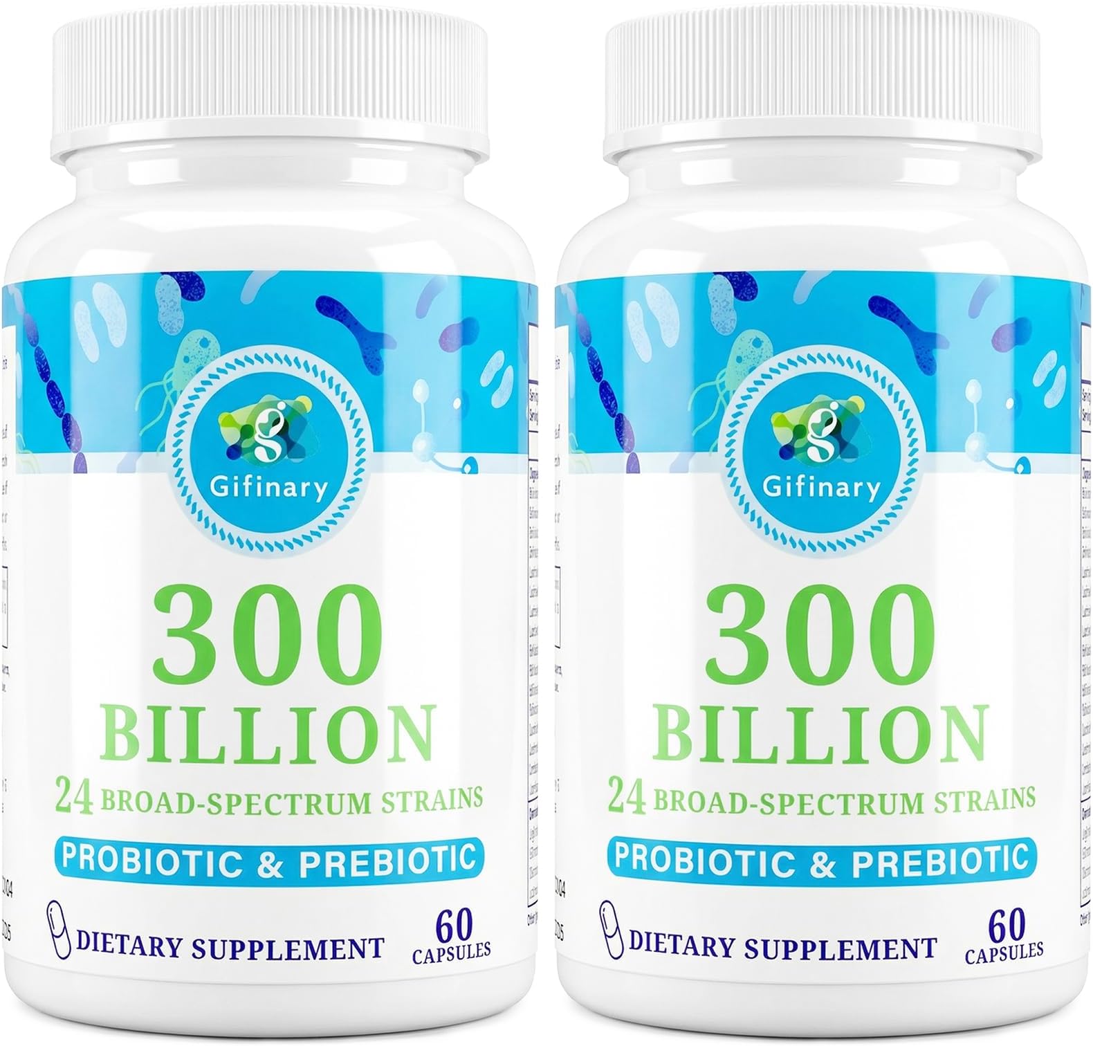 Probiotics for Women & Men - 300 Billion CFU, 24 Strains Probiotics + 15 Organic Herbs Prebiotics for Digestive, Gut Health, Immune, Constipation, Diarrhea & Whole-Body Health - 4 Months Supply