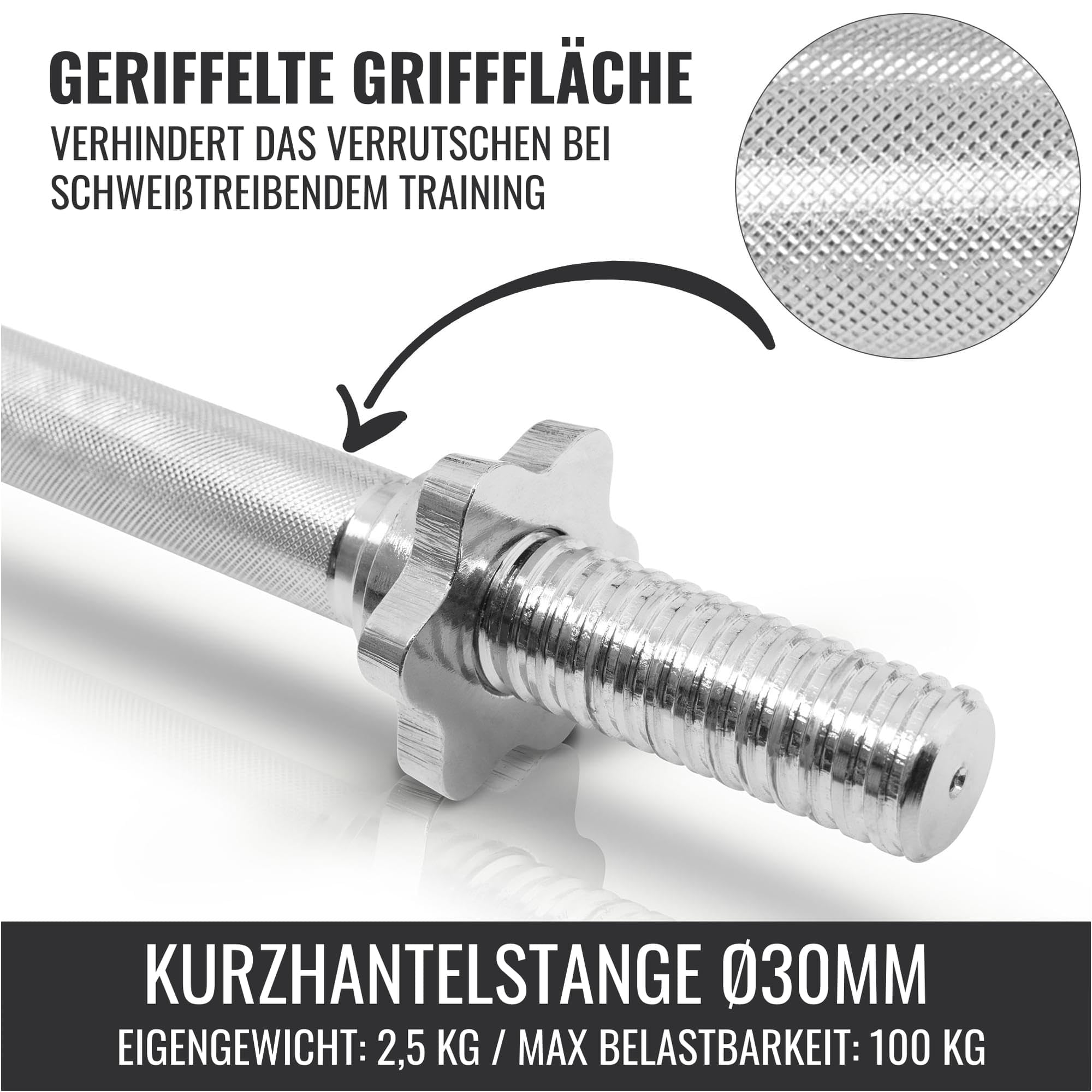GORILLA SPORTS® Kurzhantelset 30 kg, 2er Set, 12 Hantelscheiben, Gusseisen | Mit 2 Kurzhantelstangen, 4 Sternverschlüssen und 30 mm Lochdurchmesser; rutschfest, gerändelt, Kurzhanteln, Kurzhantel Set