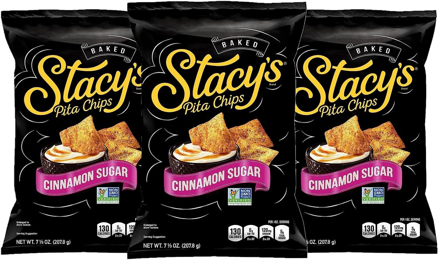 Stacy's Cinnamon Sugar Pita Chips 7.33 oz. (Pack of 3)