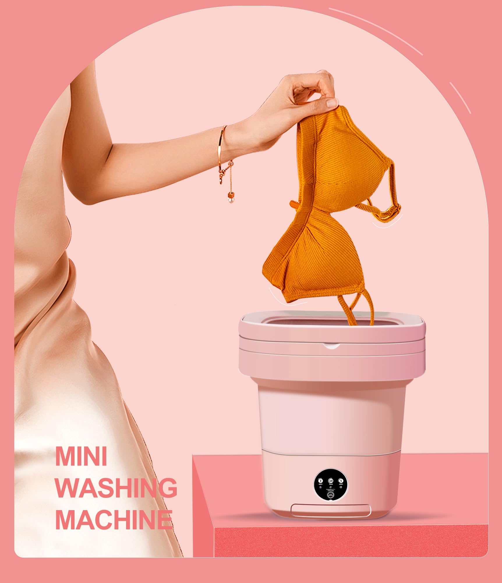 Portable Washing Machine 11L Mini Foldable Washer With Modes Deep  Cleaning For Underwear, Baby Clothes, Sock Small Washer Deep Suitable For  Camping