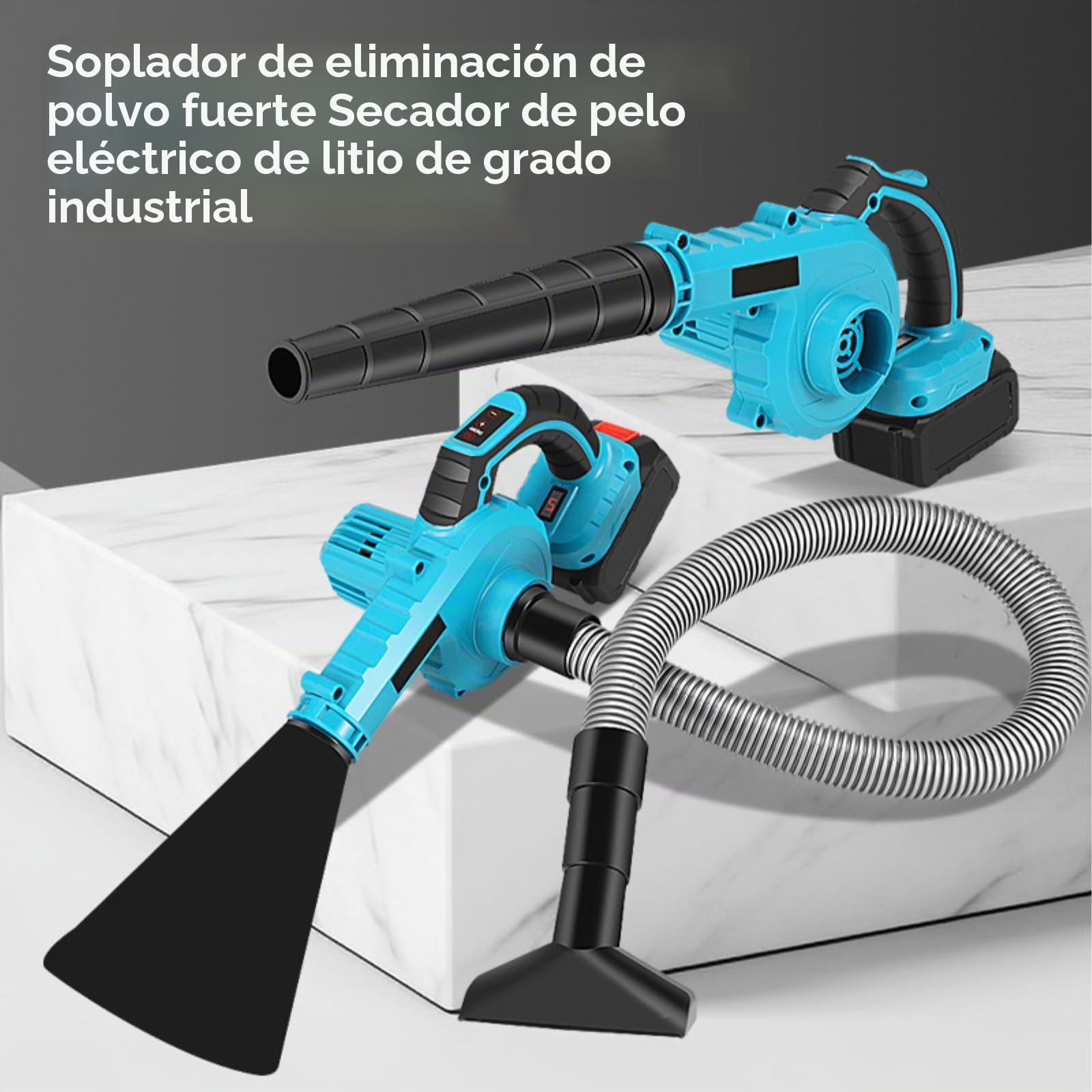 Soplador de hojas inalámbrico para batería Makita 18V, soplador de hojas 2 en 1 con batería 7500mAh x2, control de 5 velocidades, aspirador y soplador de jardín (7500mAh x2)