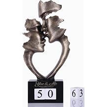 WUBIANJIE Love Statue Romantic Couple Figurine, Couple Figurines in Love Resin Sculpture for Home Decor, Anniversary Wedding Gift for Wife Husband, Single Hand Painted Decor