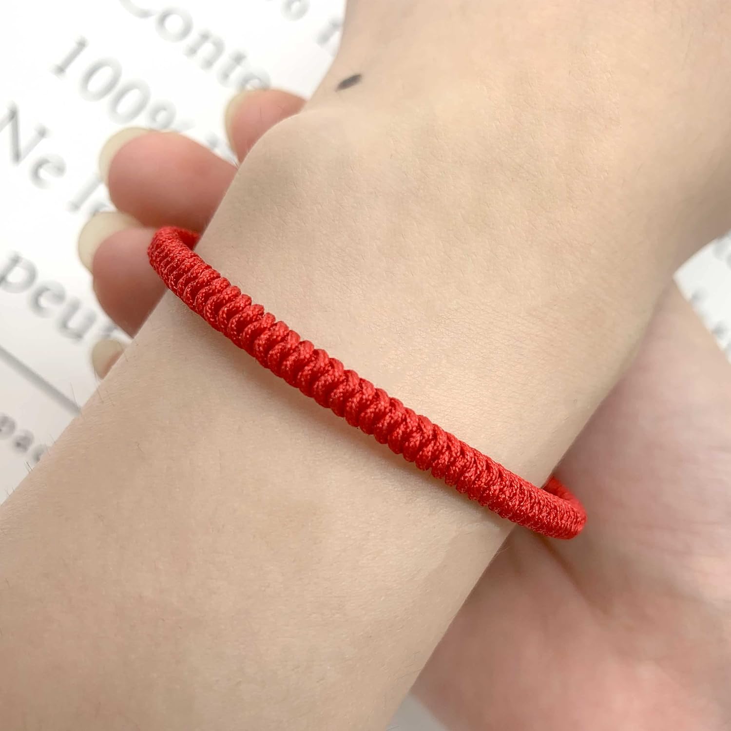 LAMIBEE Red Lucky Bracelet, Red Bracelet For Protection, Red Hand Braided Rope Thread, Surfer Bracelet, Wrist Wrap Bracelet, String Rope Bracelet for Him Her, Women Men - Image 6
