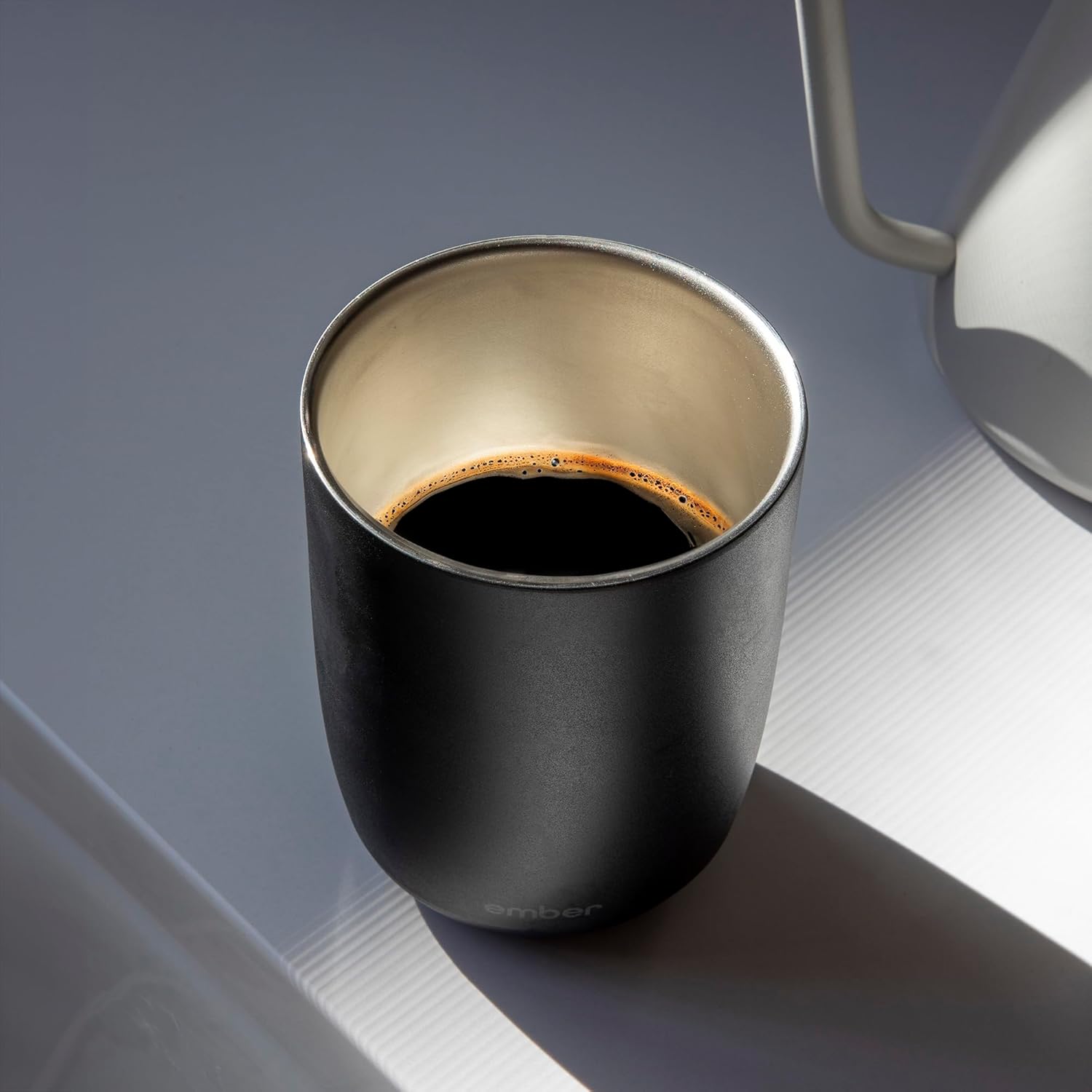 Ember Temperature Control Smart Cup, 14 oz, App-Controlled Heated Coffee Cup, Includes Lid, Espresso Mug with 90 Min Battery Life, Black