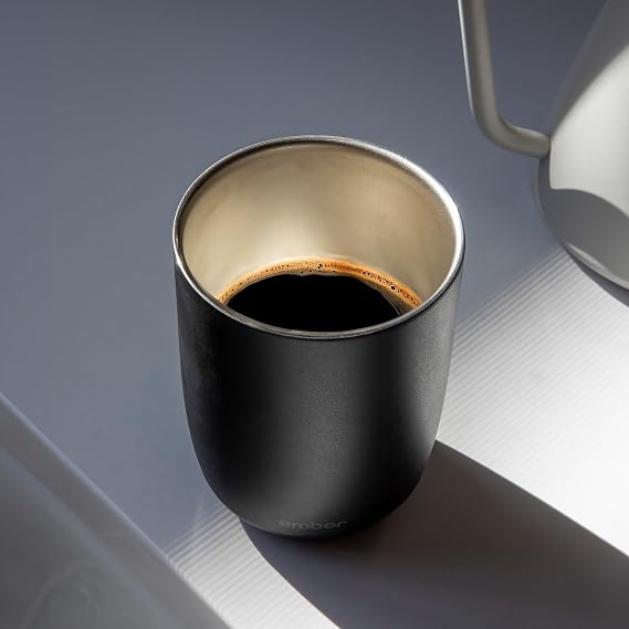 Ember Temperature Control Smart Cup, 14 oz, App-Controlled Heated Coffee Cup, Includes Lid, Espresso Mug with 90 Min Battery Life, Black