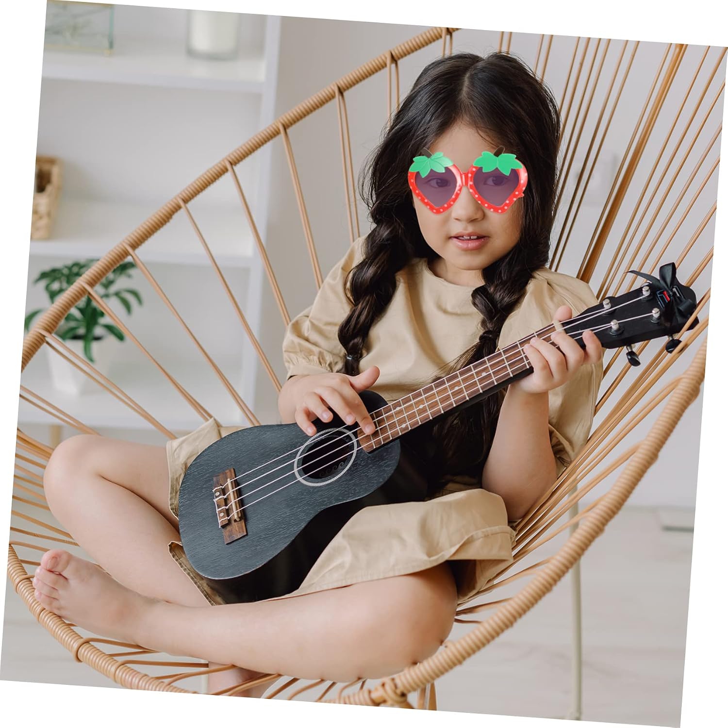 Strawberry Shaped Sunglasses for Baby Girls 4 Pairs Set Child's Sun Glasses Safe Durable Construction