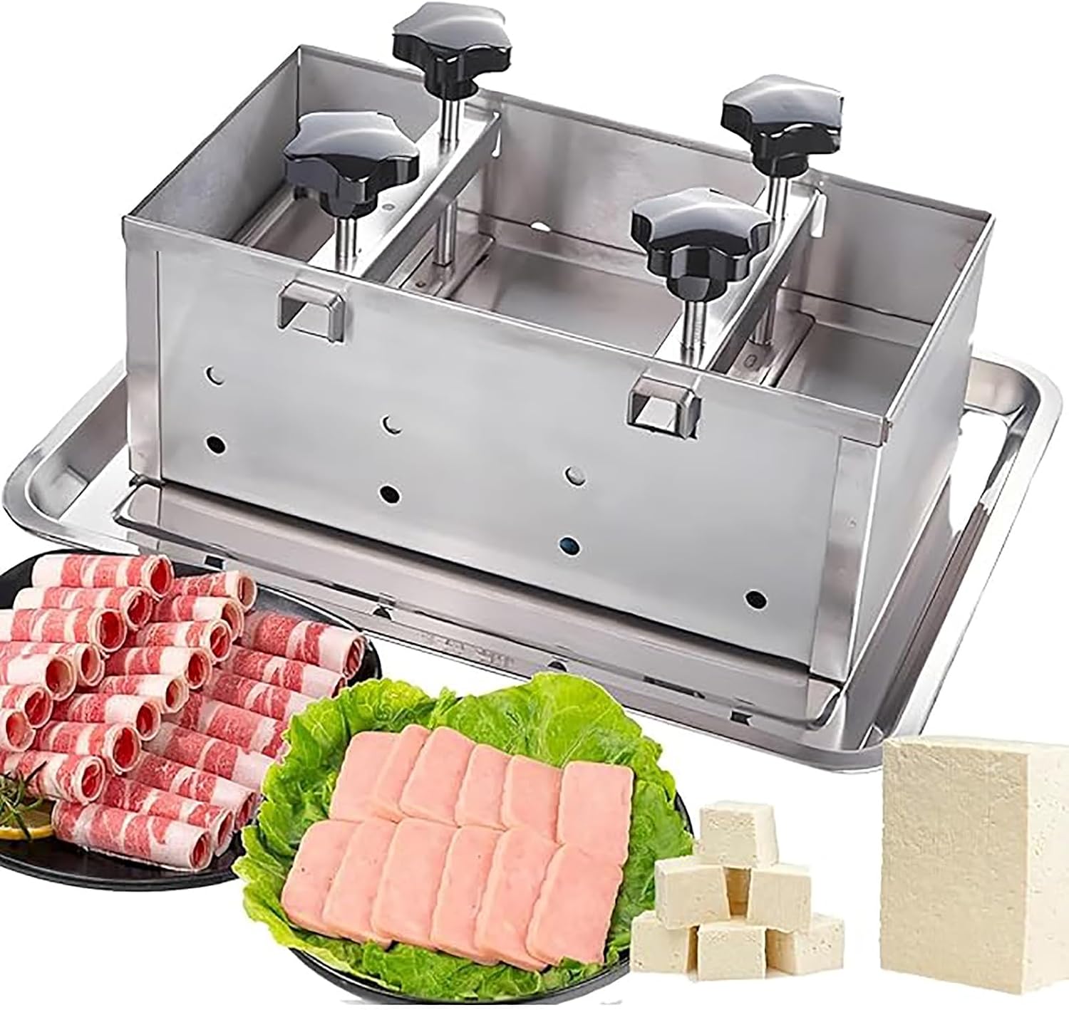 フェイクレザー】ステンレススチール製ミートプレスモールド、3kgハム