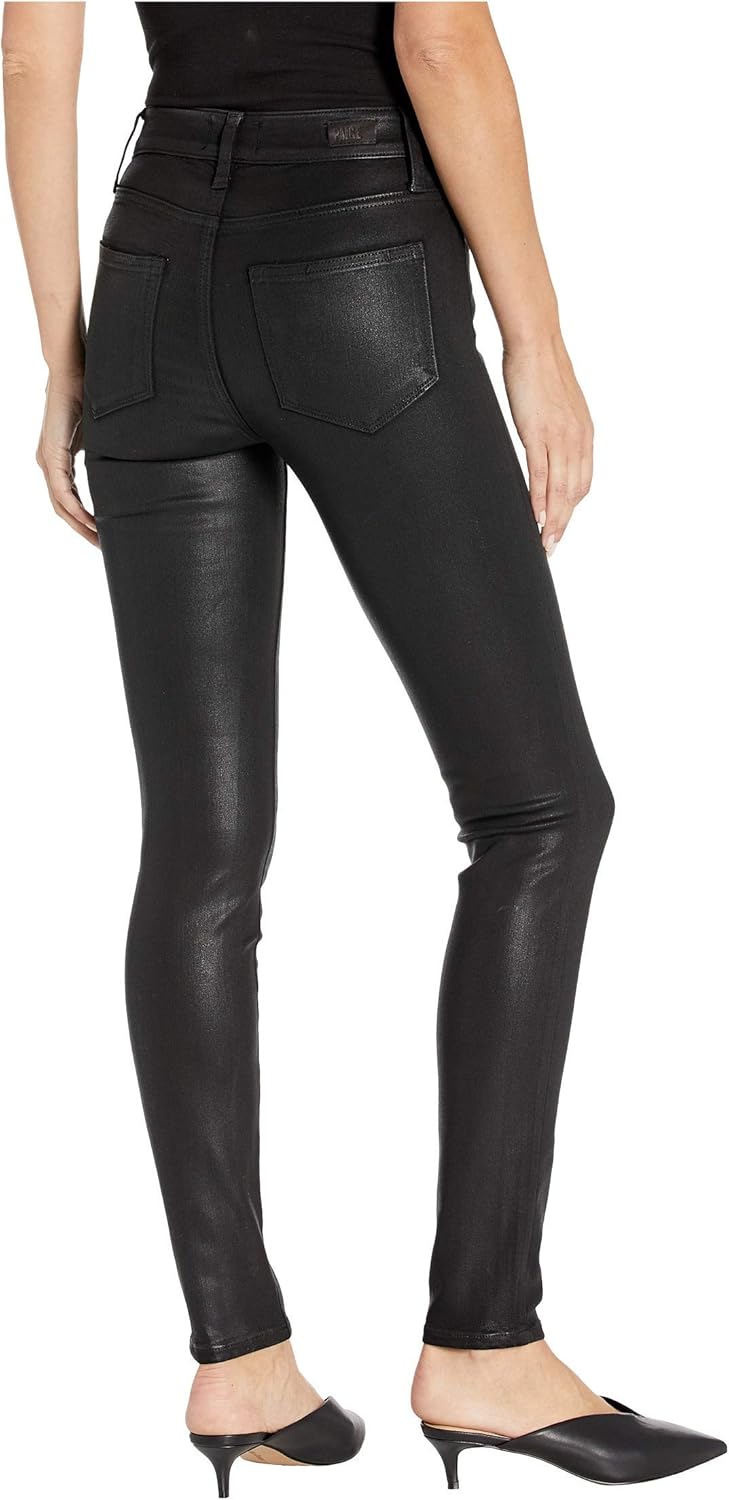PAIGE Womens Hoxton Transcend Luxe Coated High Rise Ultra Skinny Fit Jean - Image 3
