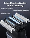 Razors électriques de voyage pour les hommes:Mini hommes de feuille Rasoirs pour fermer visage de rasage à grande vitesse 3 Têtes de lame flottantes USB C Recharge rapide IPX7 Séchoir humide imperméable pour le voyage & Sommaire & Entreprises