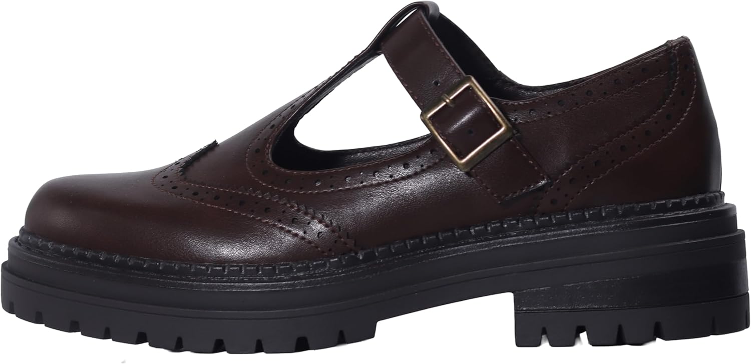 Women's T-Strap Platform Mary Jane Shoes, Round Toe Flats, Non-Slip Oxfords for Work, School, Party & Casual Wear - Image 3