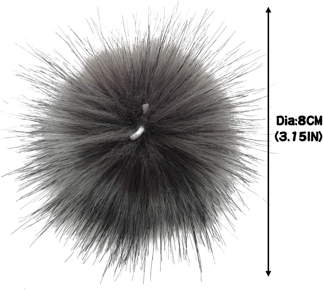 TIHOOD 24PCS Faux Fur Pom Pom Balls DIY Faux Fox Fur Fluffy Pom Pom with Elastic Loop for Hats Keychains Scarves Gloves Bags Accessories(12 Colors, 2 Pcs for Each Color) - Image 3