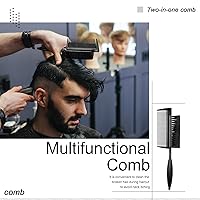 Vista 6 de Rozer 4 piezas de cepillo de peluquero 2 en 1 peine para limpieza de cortaúñas – Herramienta de cepillo de pelo de grado barbero para peluqueros