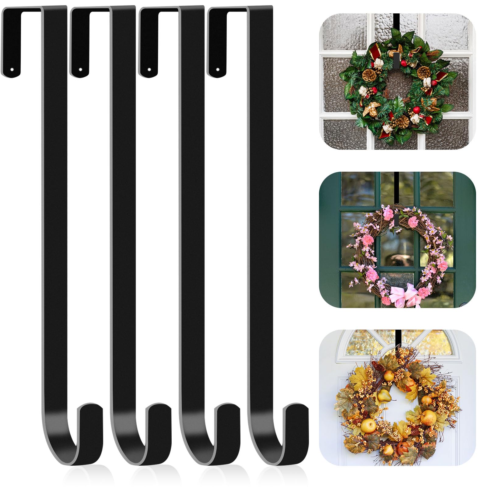 Lot De 4 Crochets à Rideaux En Aluminium, Crochets Muraux En U, Pour Suspendre Des Rideaux Ou