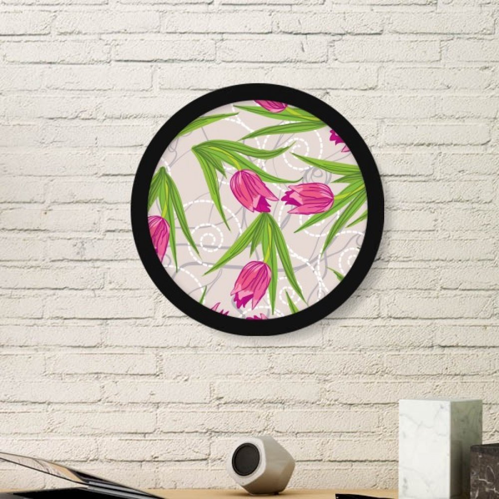Cadre photo rond bois noir peinture fleur oeillet : cadeau déco maison idéal