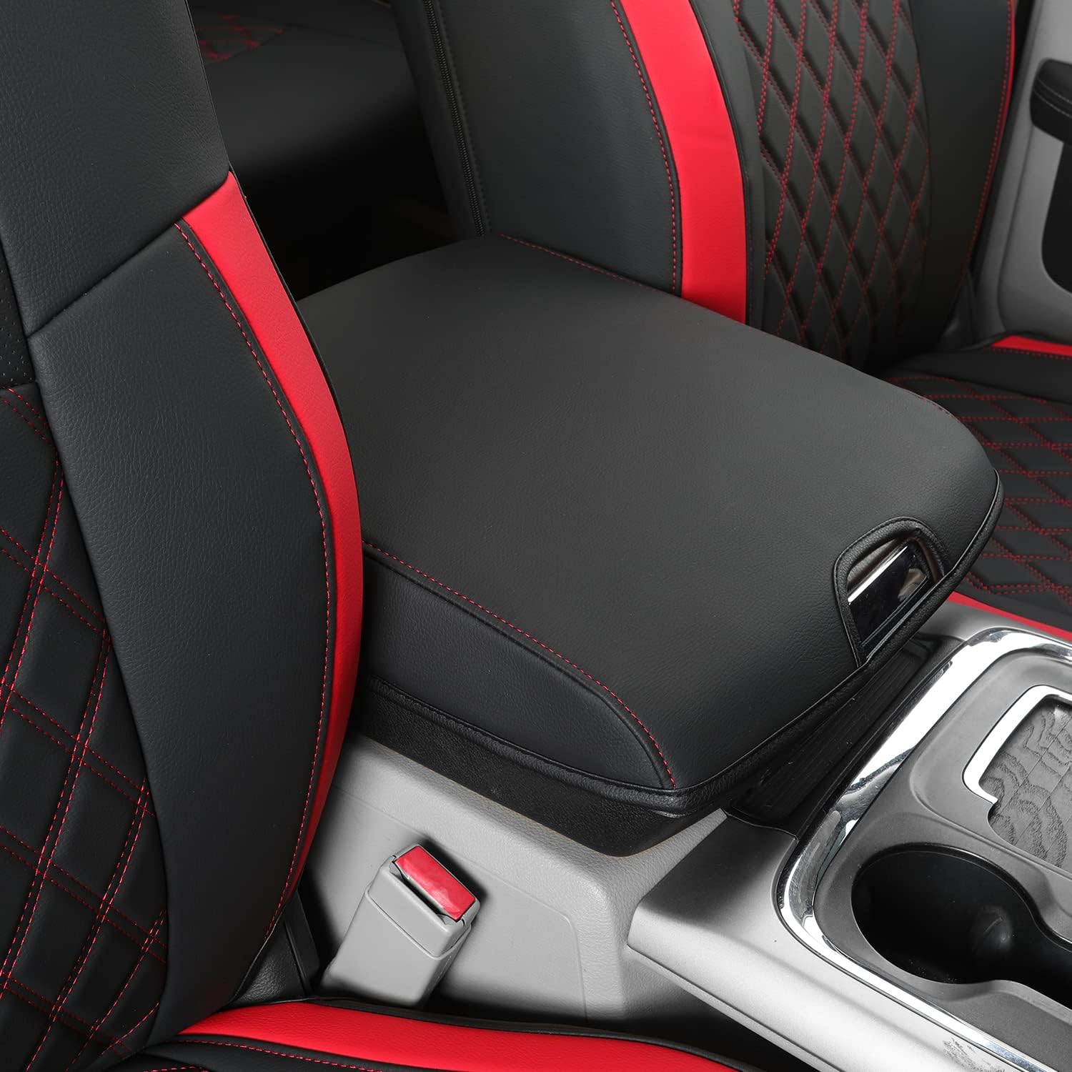 FEELiT Waterproof Seat Covers Full Set, Custom Fit 2011-2018 Ram 1500 Crew&Some 2011-2025 2026 Ram 2500&3500 Bighorn Laramie Limited Longhorn Pickup with 4/6 Split Rear Seat (02-Full Set, Red)