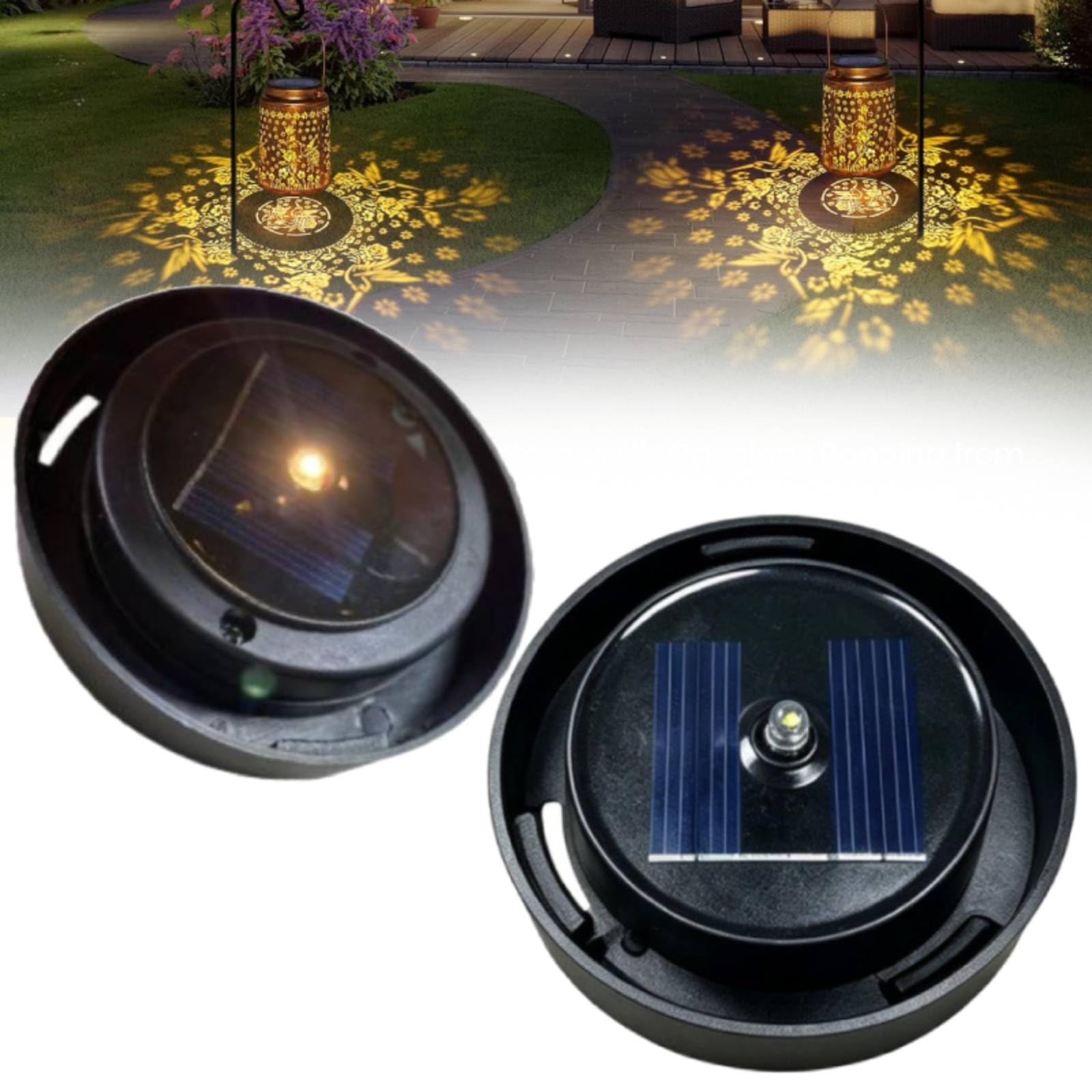 2 Pack Solar Light Replacement Top, Solar Panel for Garden Lights, Waterproof Led Replacement Parts for Yard Garden Decor and DIY Outdoor Lanterns (2Pcs -Mix)