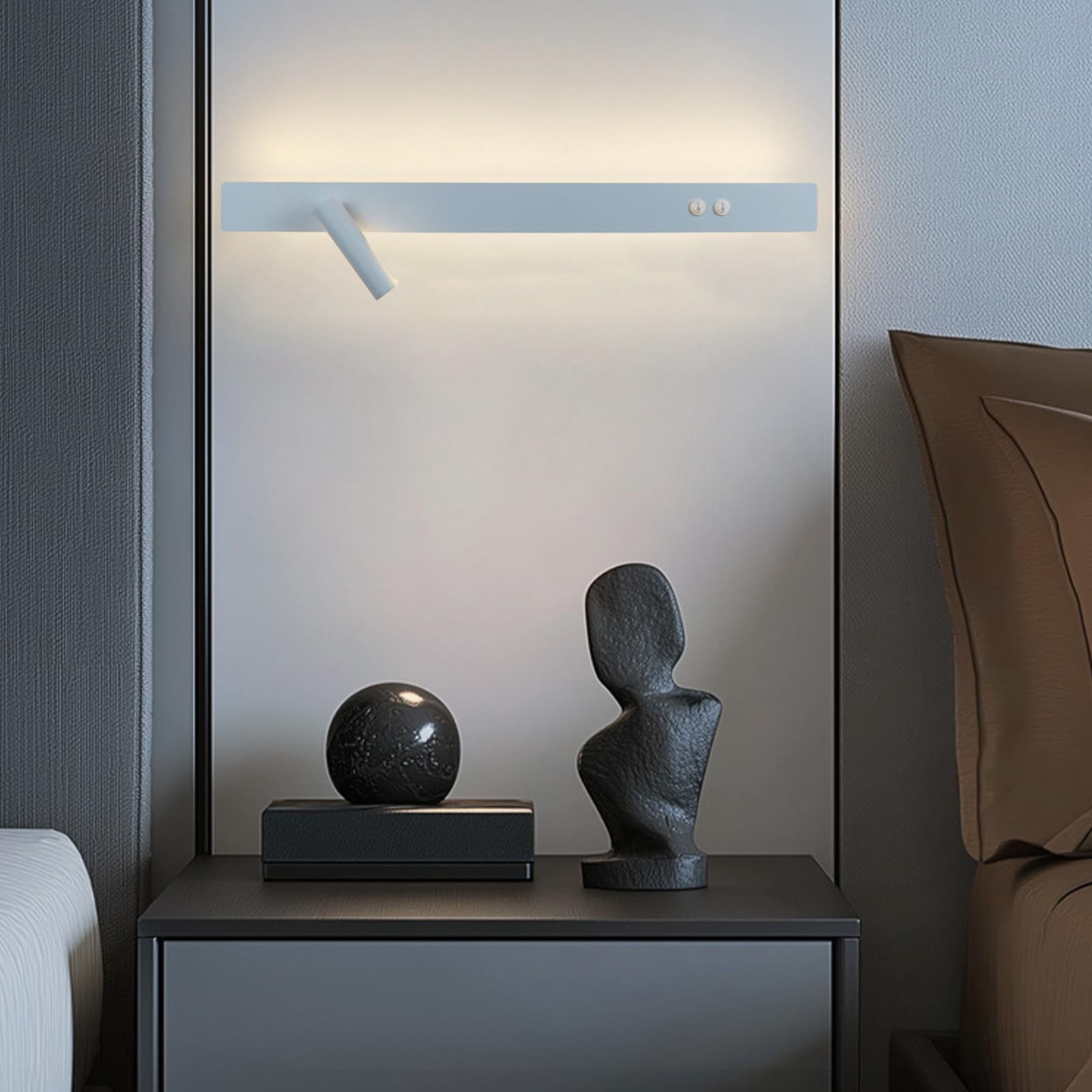 Foco moderno interior LED de aluminio duradero con dos interruptores independientes 8