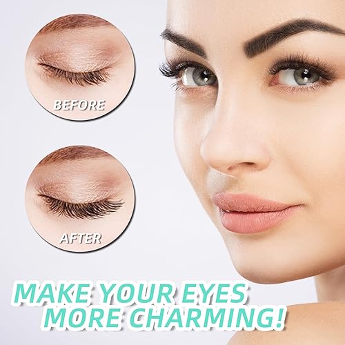 Vista 70 de BODERMINCER 60 pestañas postizas negras hechas a mano, 10D, largas, naturales, pestañas individuales, extensión de pestañas postizas, maquillaje