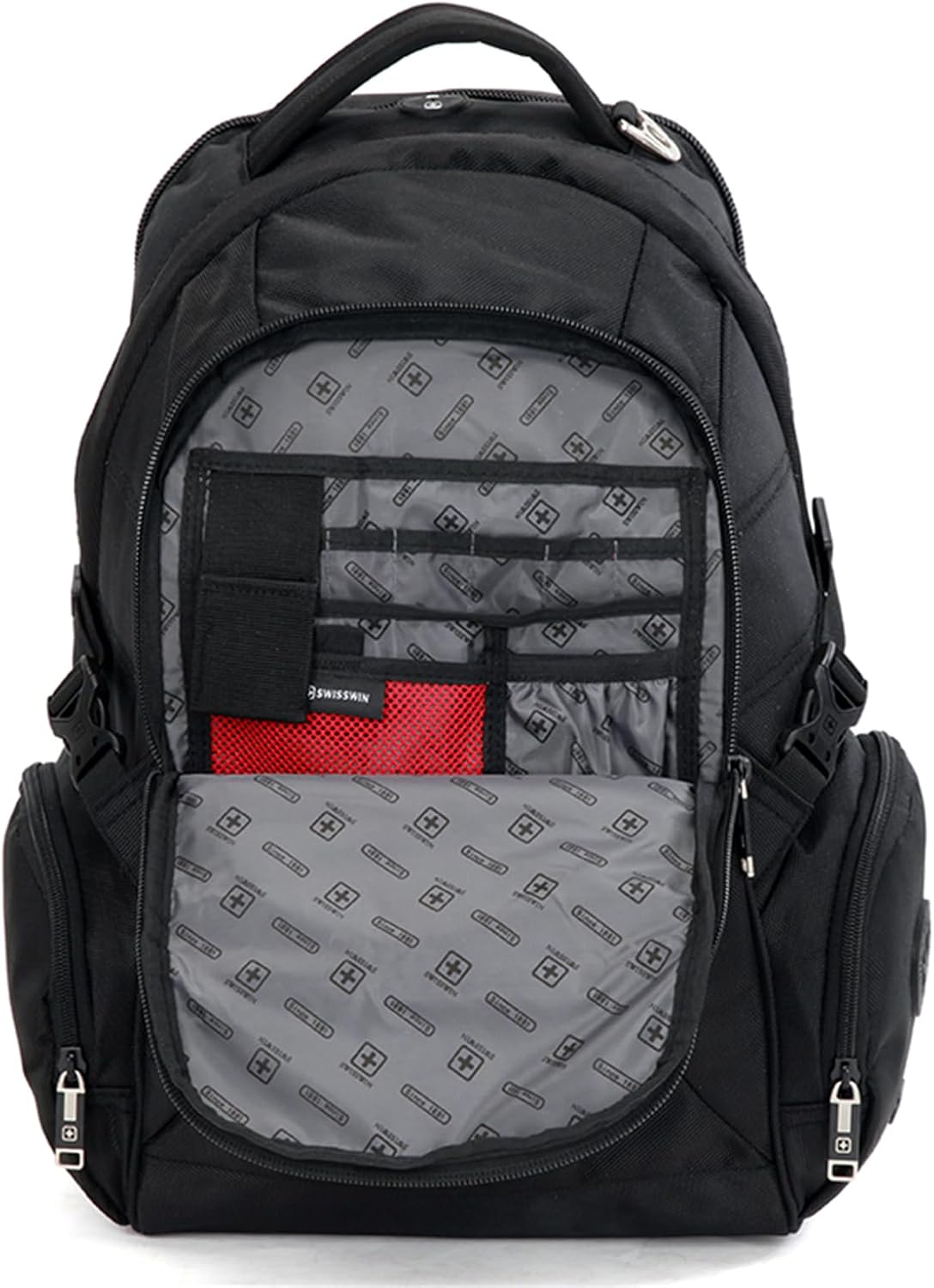 SWISSWIN Swiss Waterproof Business Backpack Travel Backpack College School Backpack Casual Daypack Daily Shoulder Bag SW9275I Black 17 inch Laptop Notebook Backpack for Men Womens Boys Girls …