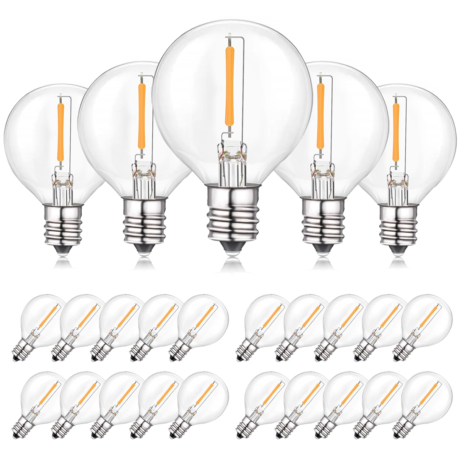 Ampoules LED G40 de rechange 1W culot E12 C7 blanc chaud pour extérieur - 8