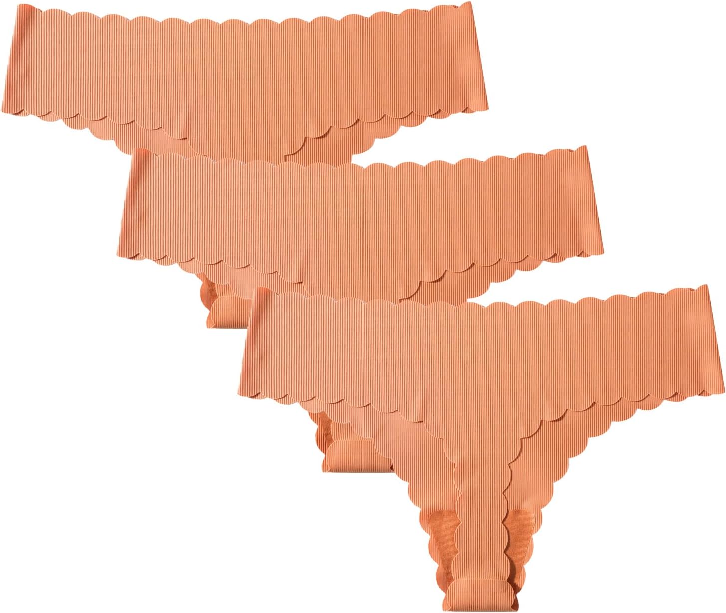 DGHM-JLMY Rib Cotton Stretch Soft Thong Underwear Ladies Seamless Rib Low Waist Bikini Thong Soft Low Rise Thong Stretchy