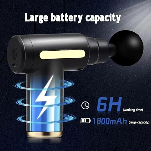 Miniatura 4 de Pistola de masaje, masaje muscular de tejido profundo mejorado para aliviar el dolor, masajeador de percusión con 4 cabezales de masaje y motor