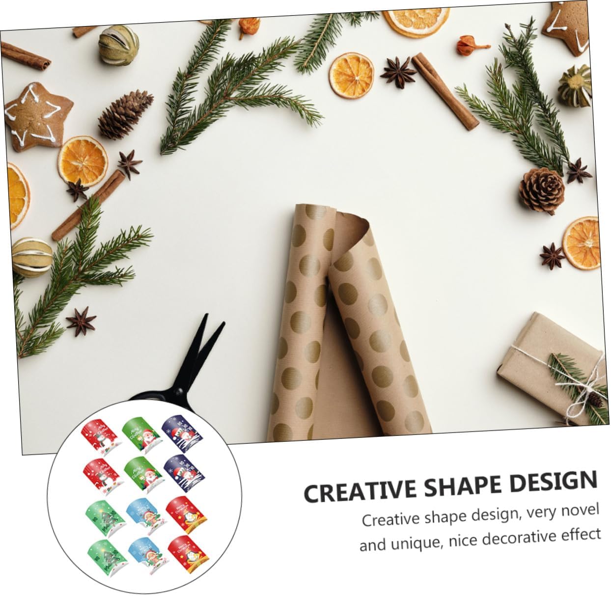 Hemoton 12pcs Christmas Candy Boxes Pillow Paper Packaging Baking Cookie Party Favor Boxes Holiday Wrap Supplies for Seasonal Treats Style