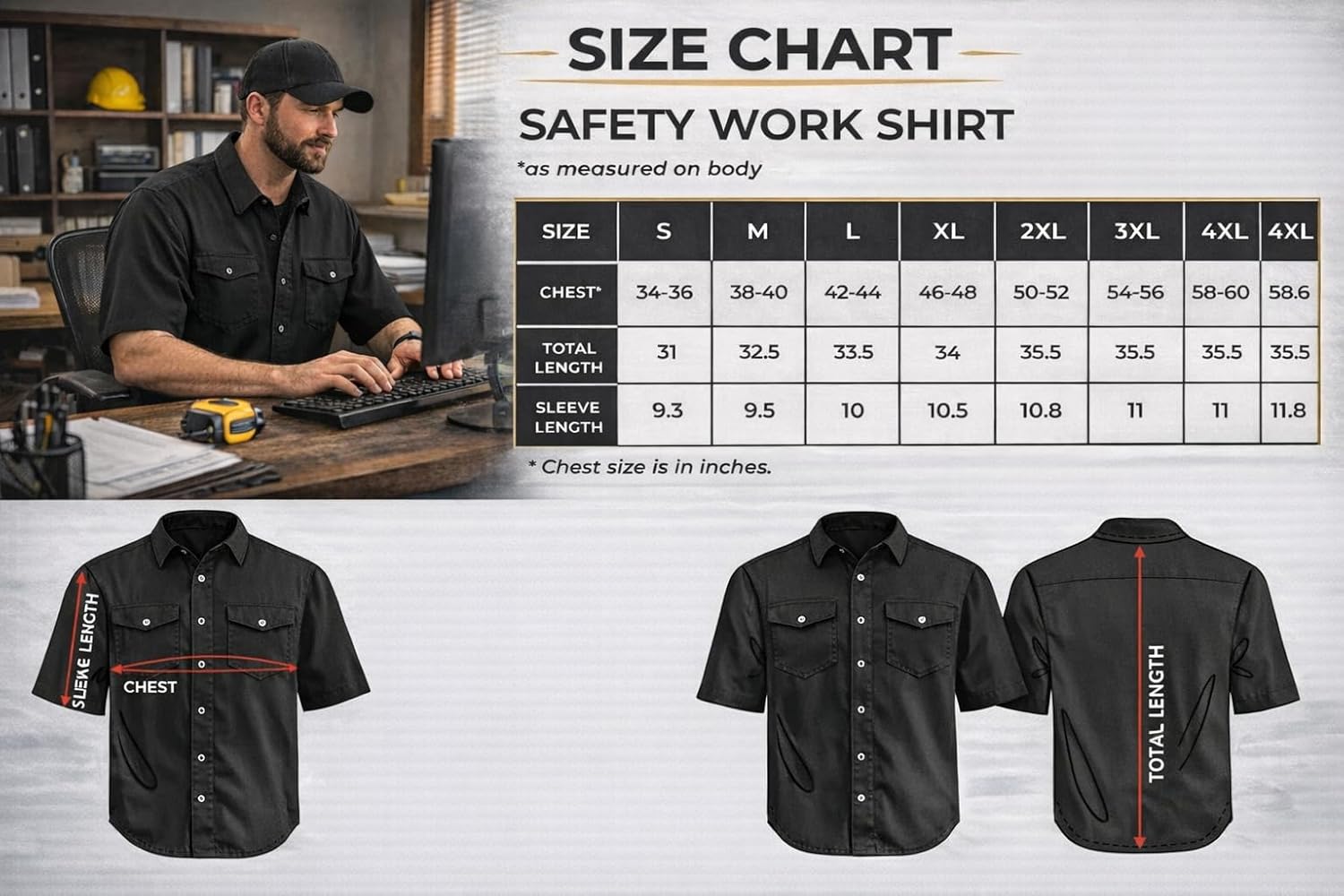 Men's Industrial Premium Work Shirt, Regular Fit, Short Sleeve - Image 5