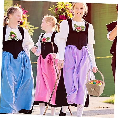 Miniatura 3 de jojofuny 4pcs Girl Basket Round Dining Room Table Wicker Storage Basket with Lid Heart Rhinestones Rustic Flower Girl Hessian Flower Basket Plant