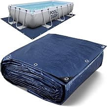 9.7 x 6.7 Ft Pool Liner Pad - Mat Tarp for Under Pool, Above Ground Pool Mat, Pool Ground Cloth, Pool Bottom Pad, Waterproof PE Tarp, Puncture Protection & Extend Liner Life
