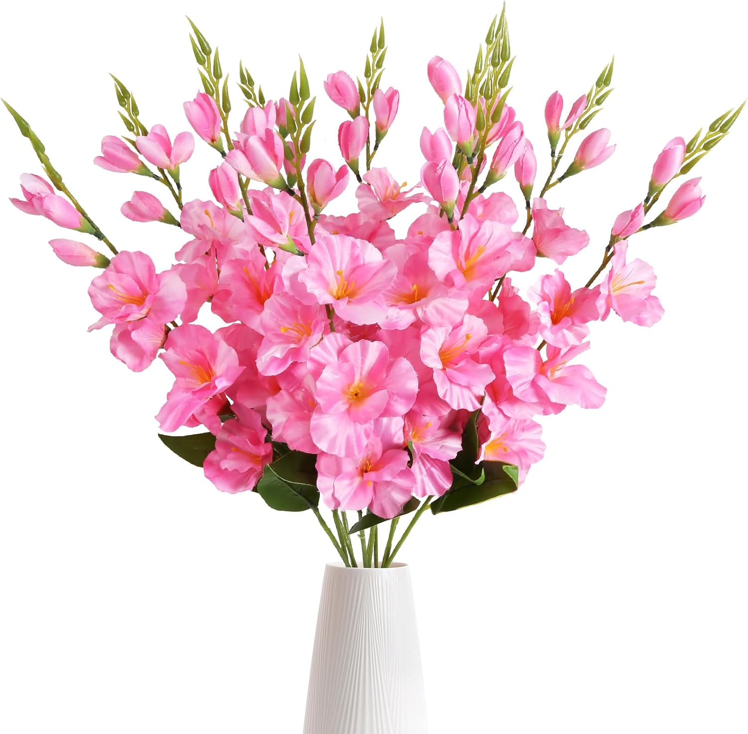 IPOPU Pink Gladiolus Artificial Flowers 10PCS Pink Flowers Silk Flowers Gladiolus