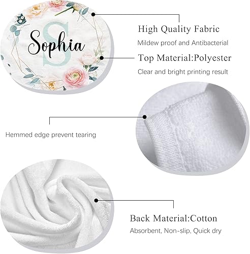 Miniatura 3 de Artsadd Toallas de playa personalizadas para niños pequeños, toallas de baño personalizadas de algodón con nombre de flor para bebés y niñas, toalla