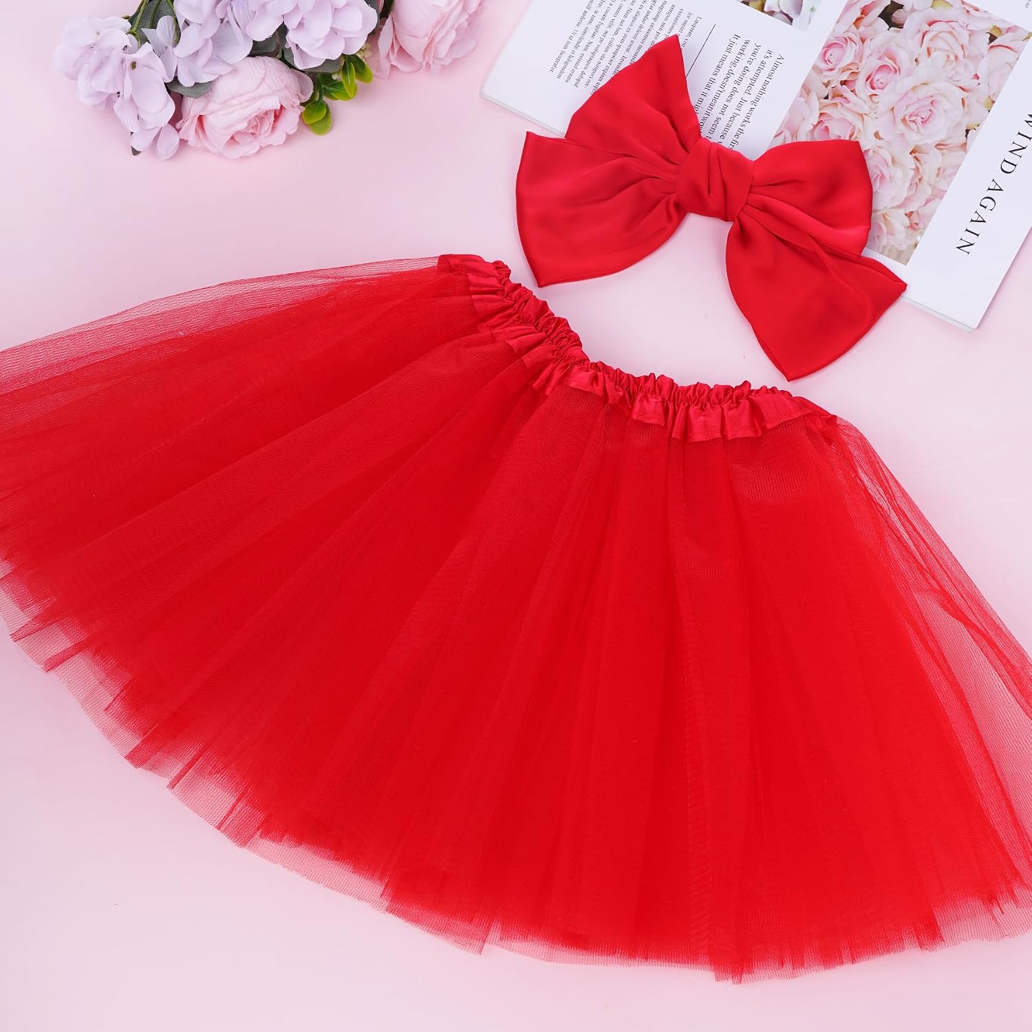 Layered Tulle Tutu for Girls with Hairbow Ballet Dressing Up Princess Ballet Tutu Skirt
