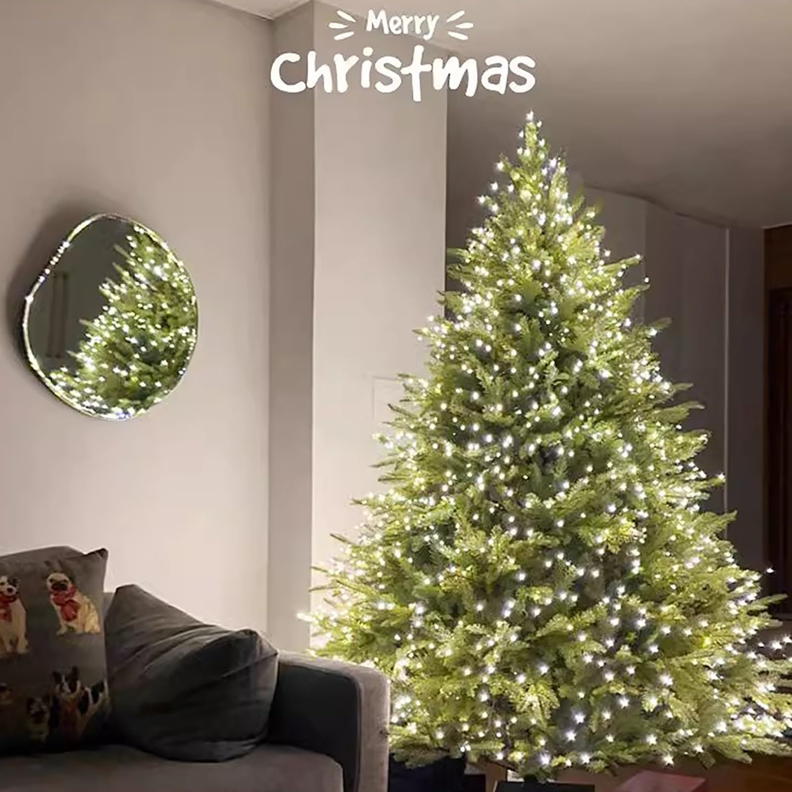Arboles de Navidad Artificial con Control Remoto, Árbol de Navidad con Bisagras de Primera Calidad con Luz, Árbol de Decoración Navideña para la Oficina en Casa(150cm/5ft)