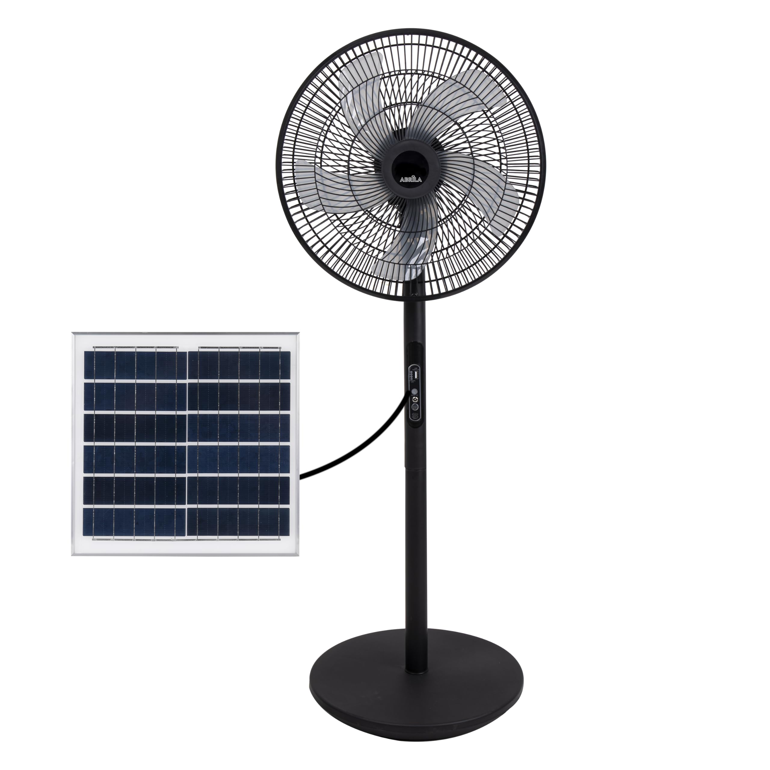 ABRILA Ventilador De Pie Solar Rialto Negro 30w, wentylator