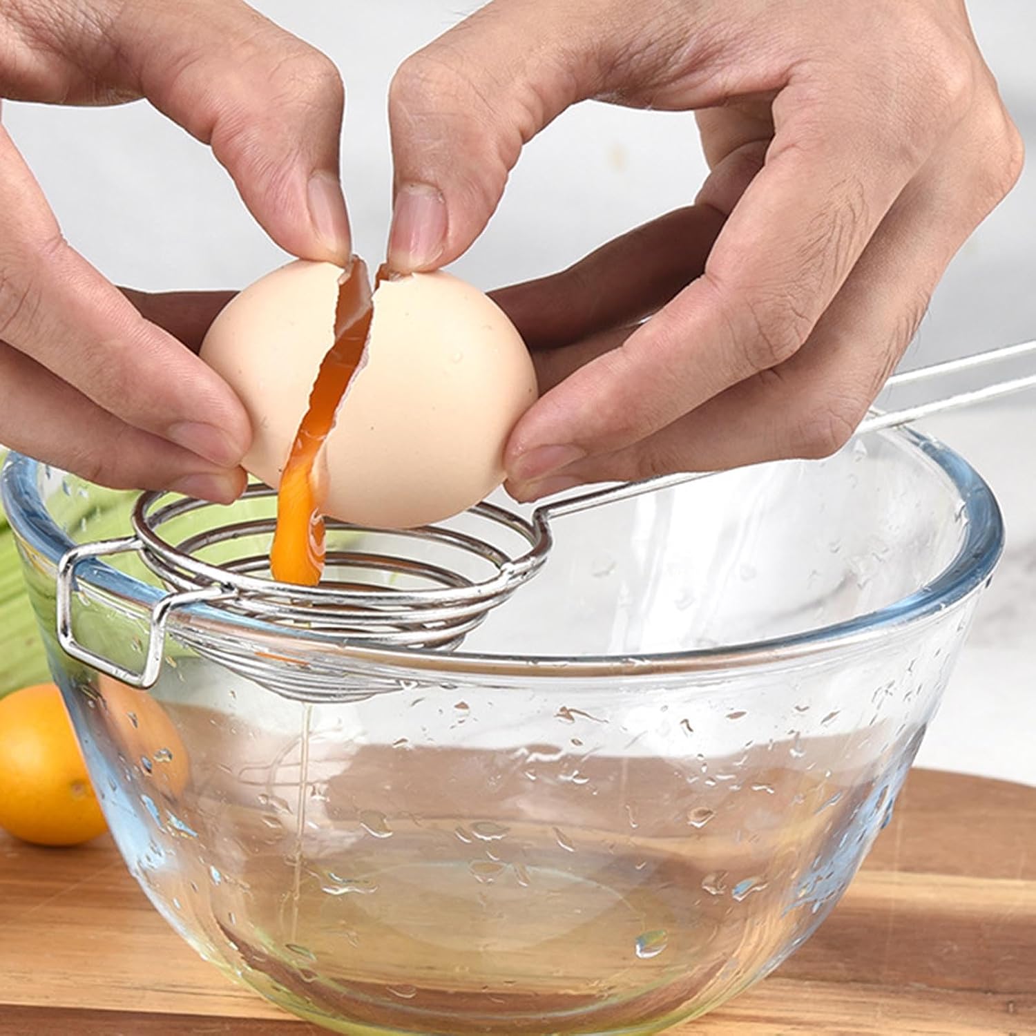 304 Stainless Steel Egg White Separator with Long, Primary color