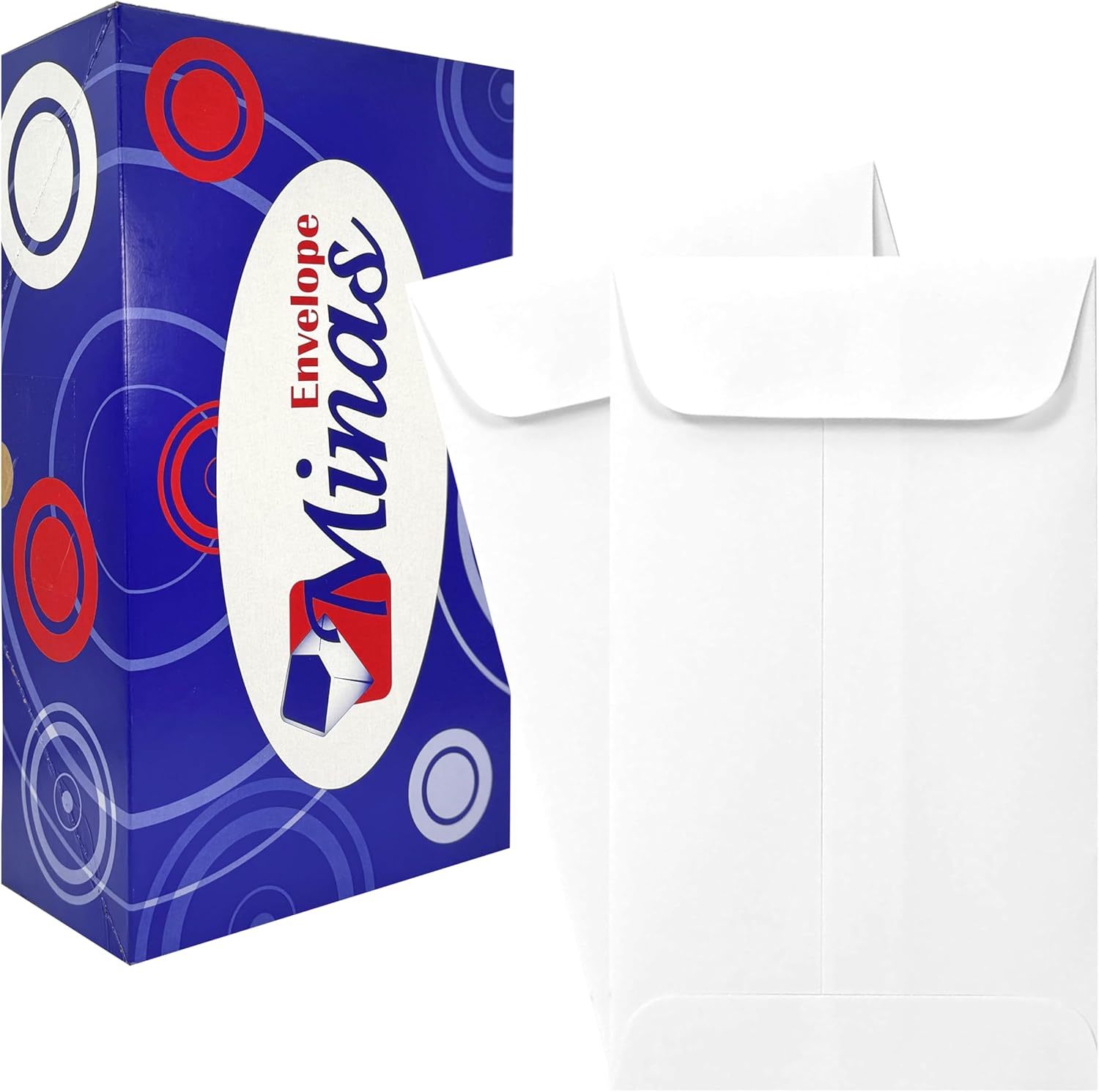 1000 Minas Envelope - #7 Coin and Cash Envelopes, 24lb. White Paper, 3-1/2 x 6-1/2 Inches, 1000 Count, Gummed Flap, for Storage, Organization, Small Parts, Receipts, Jewelry and Crafts