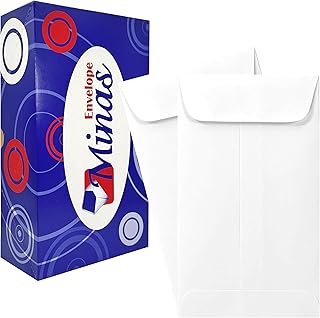 500 Minas Envelope #7 Coin/Cash/Small Parts Envelope, 3-1/2" X 6-1/2", Premium 24lb. White, Gum Flap, 500/Box