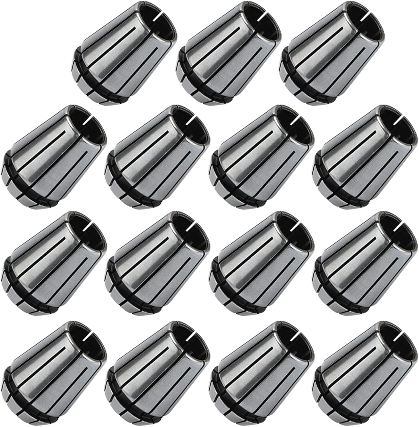 ER25 Collet Chuck Set 15pcs, 2 to 16mm Spring Collet for CNC Milling, Lathe & Engraving Machine Hardened & Precision Ground, Durable 65Mn Spring Steel