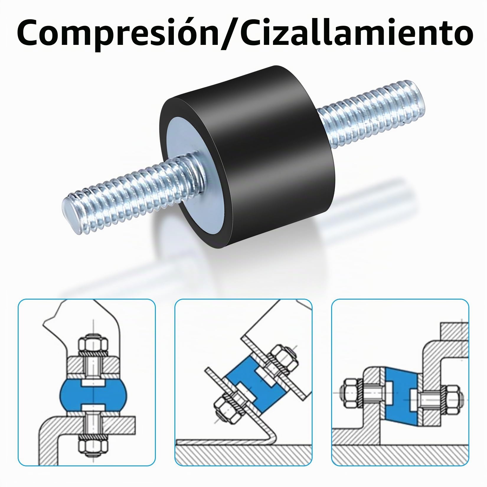 Amortiguadores de goma M6 Silentblock antivibración para aire acondicionado bombas compresores