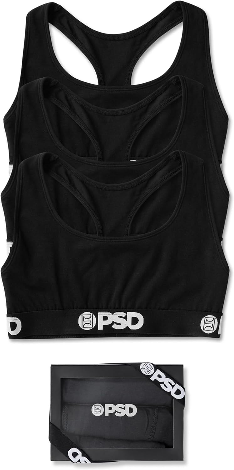 PSD Women's Modal Premium Solid Sports Bra - Racerback Sports Bras for Women with Breathable Microfiber Fabric